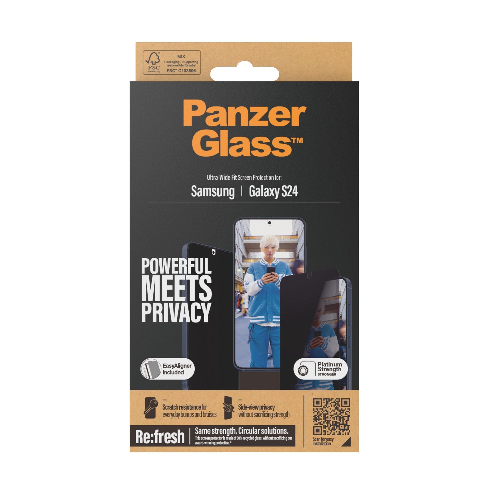 PanzerGlass® Privacy Displayschutz Samsung Galaxy S24 | Ultra-Wide Fit m. EasyAligner